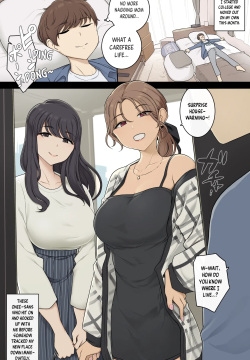 Keitai Choushin Onee-san-tachi ni Shinkyo o Yaribeya ni Sareru Hanashi | Tall, Busty Onee-sans Turn My New Place into Their Sex Room